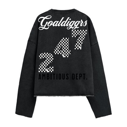 BLACK PROPERTY CROPPED SWEATSHIRT