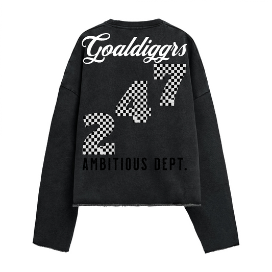 BLACK PROPERTY CROPPED SWEATSHIRT