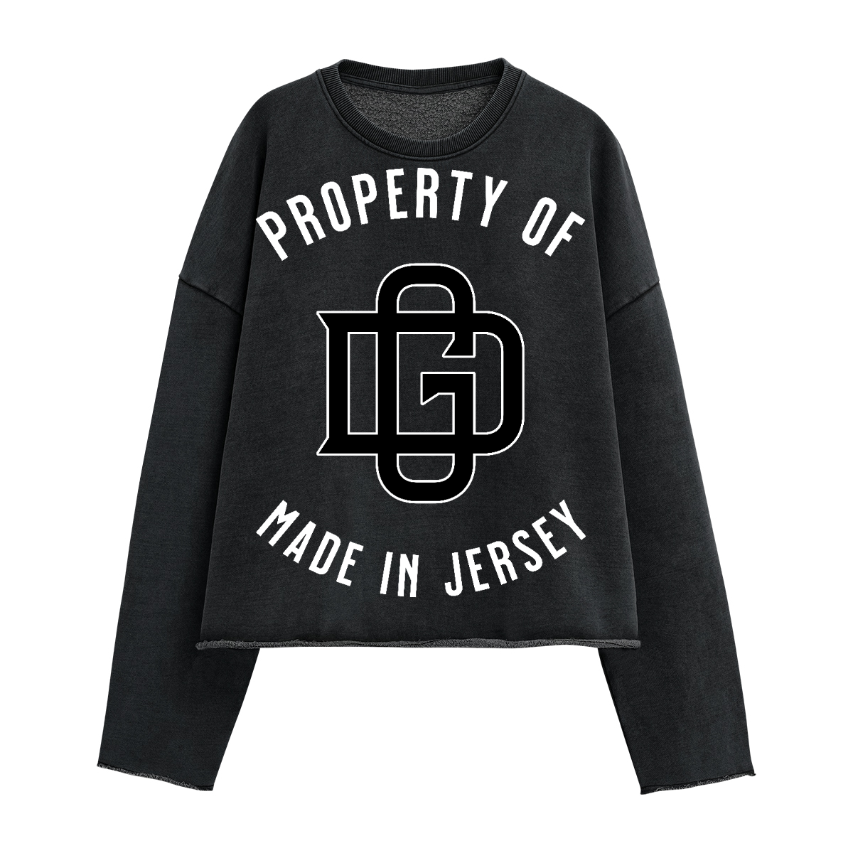 BLACK PROPERTY CROPPED SWEATSHIRT