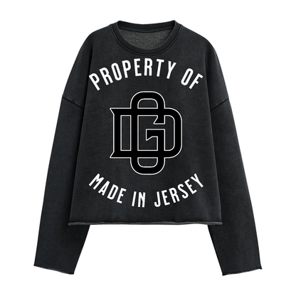 BLACK PROPERTY CROPPED SWEATSHIRT