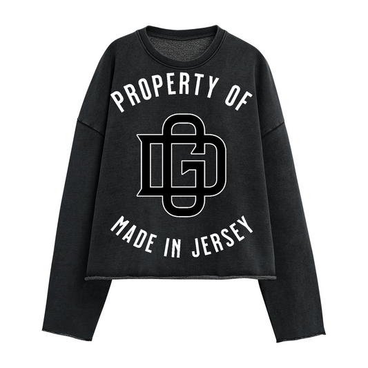 BLACK PROPERTY CROPPED SWEATSHIRT