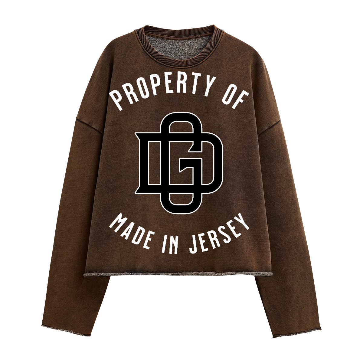 BROWN PROPERTY CROPPED SWEATSHIRT