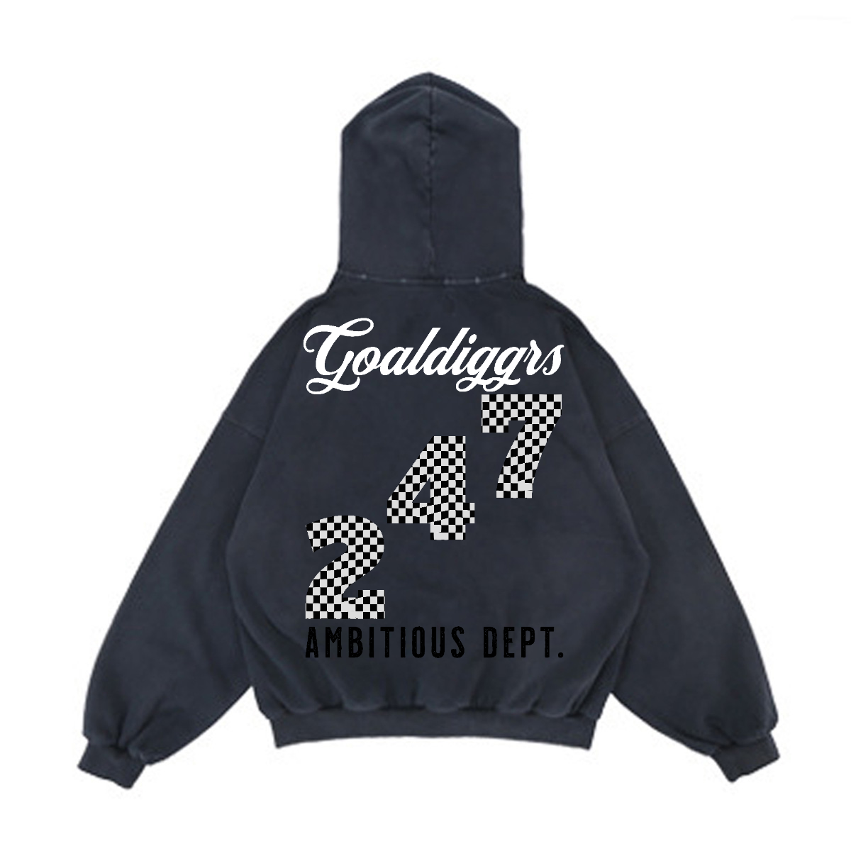 GRAY PROPERTY REVERSE POCKET DISTRESSED HOODIE