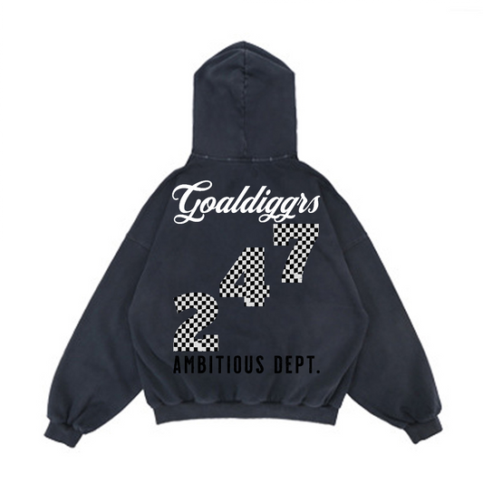 GRAY PROPERTY REVERSE POCKET DISTRESSED HOODIE