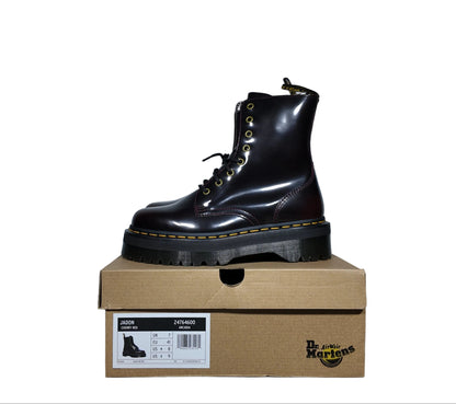 DR. MARTENS JADON ARCADIA LEATHER PLATFORM LACE UP BOOT (CHERRY RED) SIZE 8 MENS